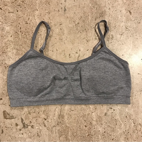 Two Pack Girls Gray and Black Training/Sports Bra Size S - Picture 2 of 4